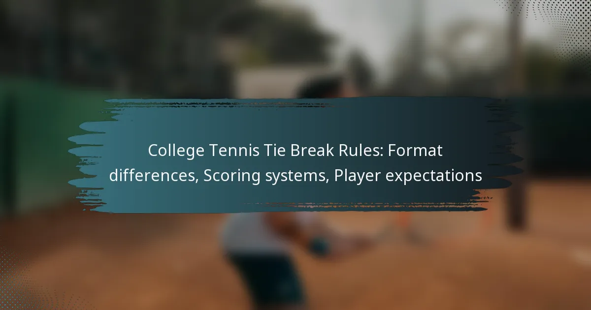 College Tennis Tie Break Rules: Format differences, Scoring systems, Player expectations