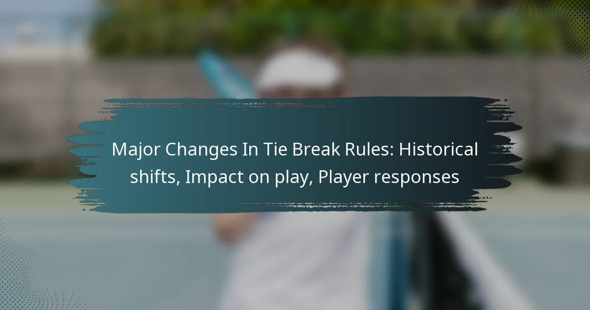 Major Changes In Tie Break Rules: Historical shifts, Impact on play, Player responses