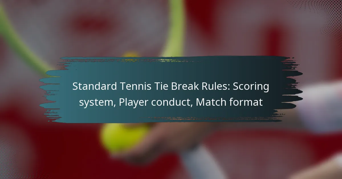 Standard Tennis Tie Break Rules: Scoring system, Player conduct, Match format