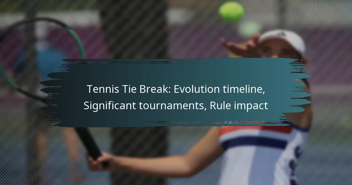 Tennis Tie Break: Evolution timeline, Significant tournaments, Rule impact