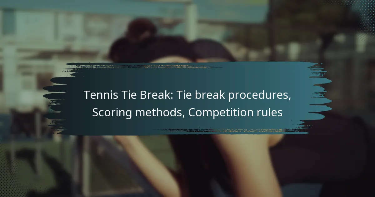 Tennis Tie Break: Tie break procedures, Scoring methods, Competition rules