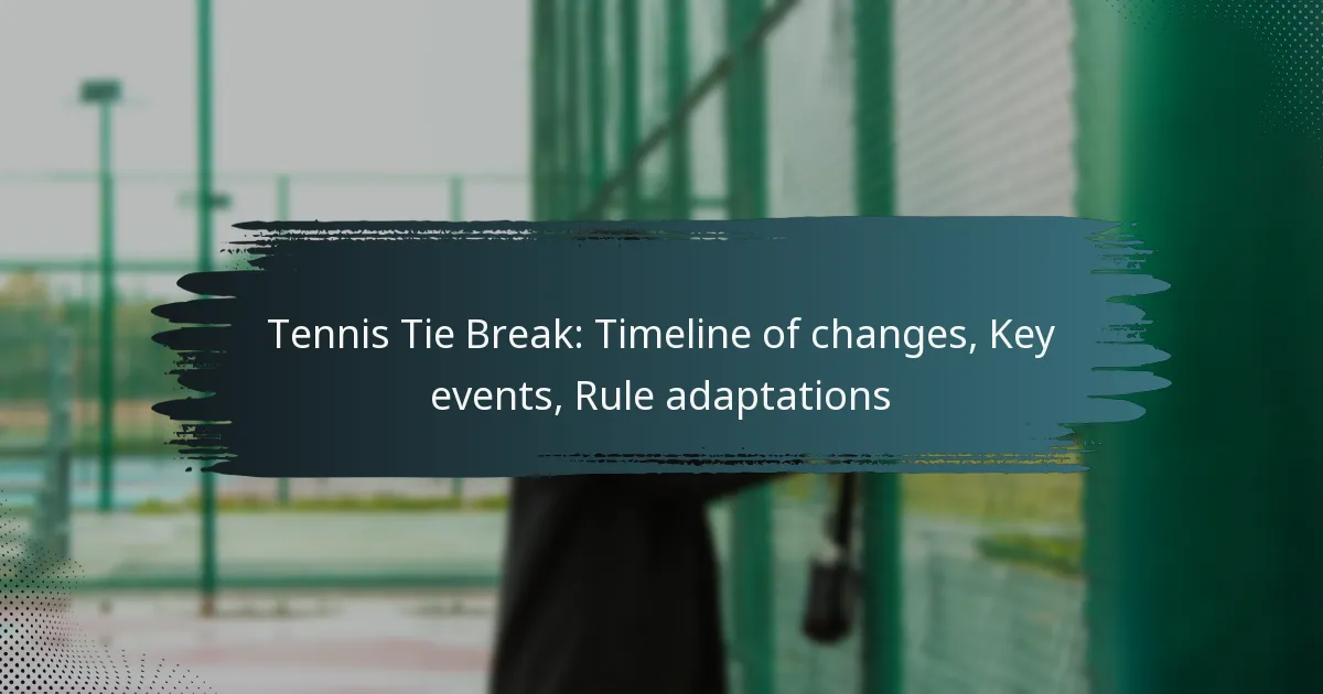 Tennis Tie Break: Timeline of changes, Key events, Rule adaptations
