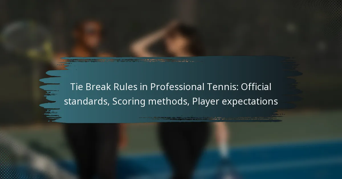 Tie Break Rules in Professional Tennis: Official standards, Scoring methods, Player expectations