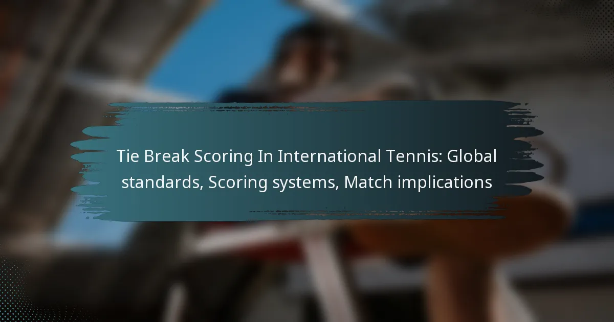 Tie Break Scoring In International Tennis: Global standards, Scoring systems, Match implications