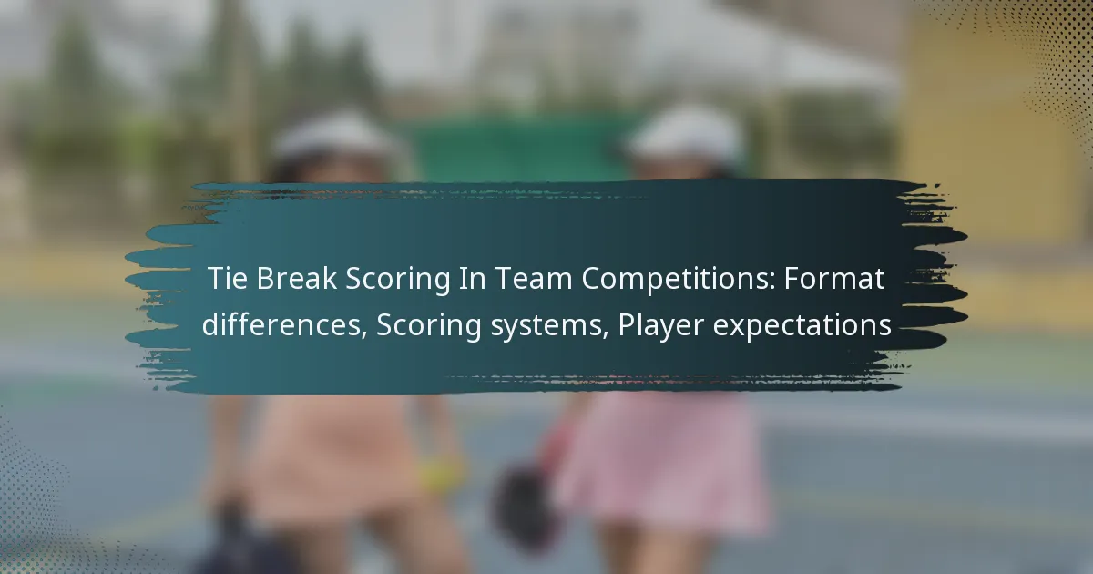 Tie Break Scoring In Team Competitions: Format differences, Scoring systems, Player expectations