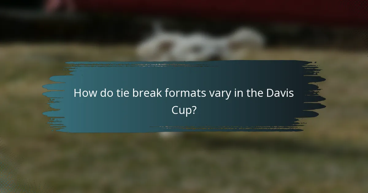 How do tie break formats vary in the Davis Cup?
