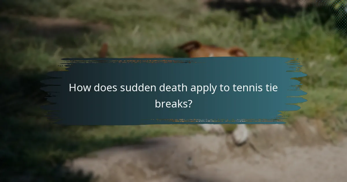 How does sudden death apply to tennis tie breaks?