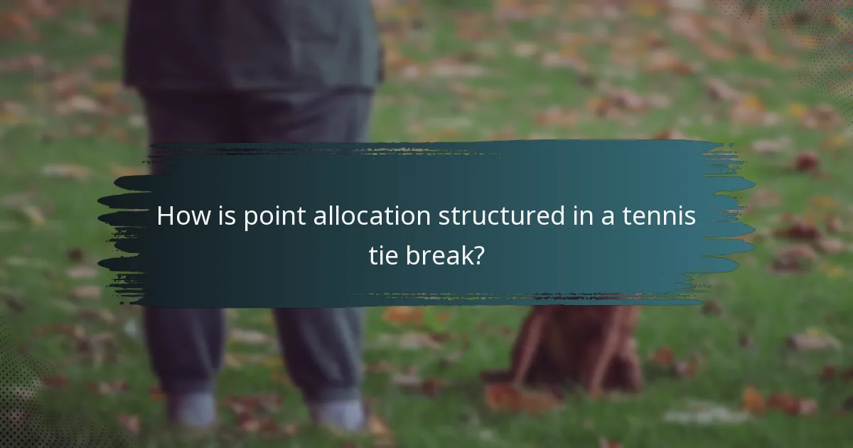 How is point allocation structured in a tennis tie break?