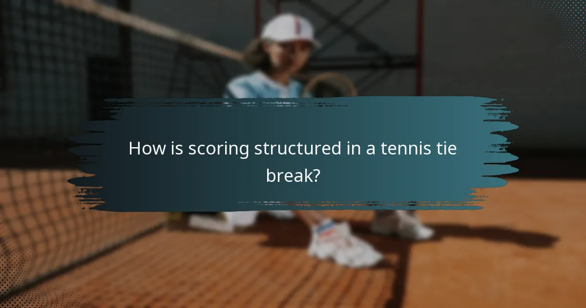 How is scoring structured in a tennis tie break?