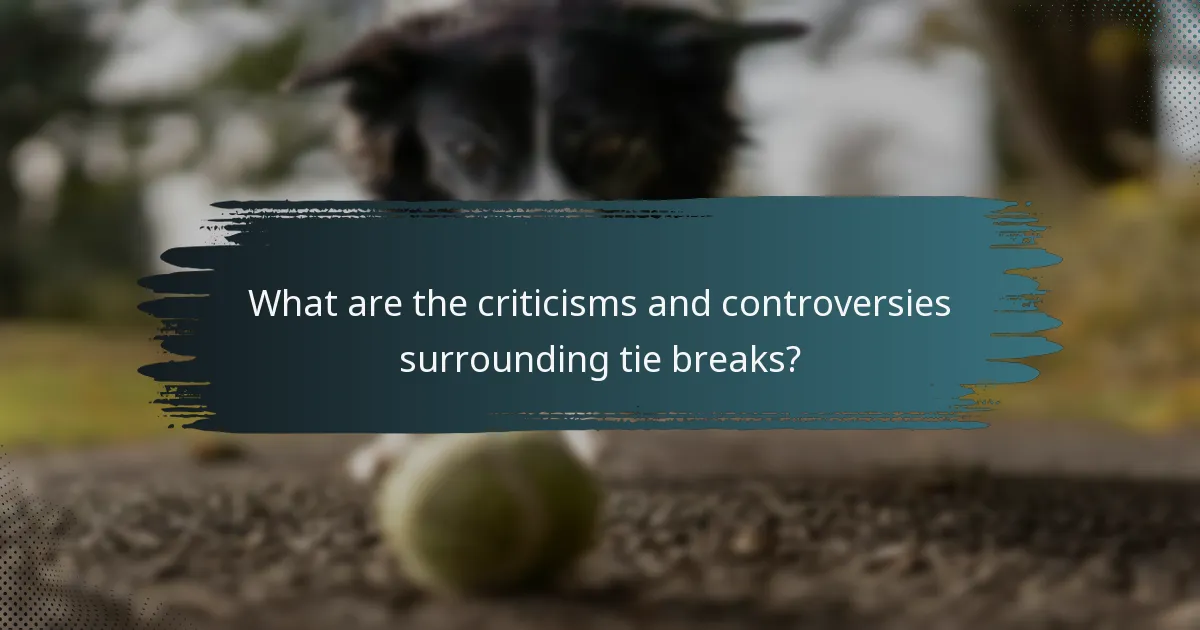 What are the criticisms and controversies surrounding tie breaks?